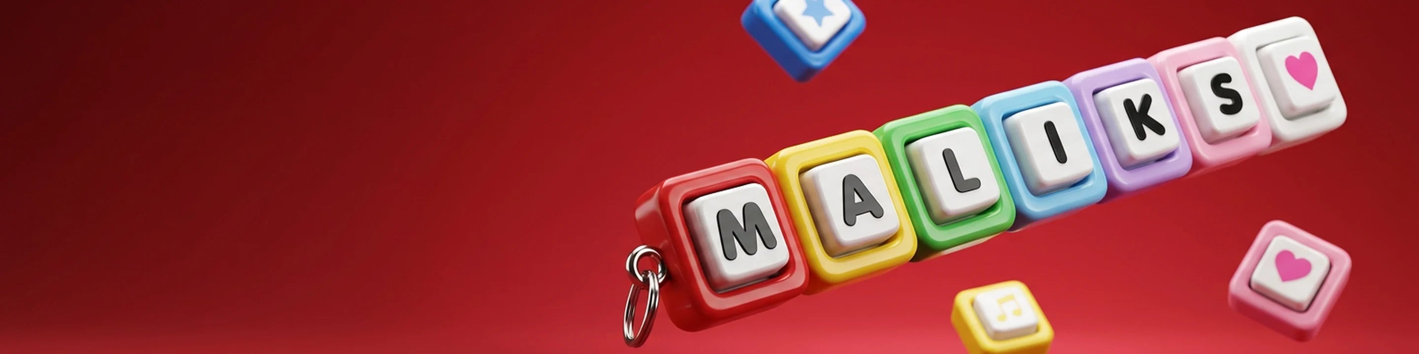 Maliks fidget clicker with colourful letter tiles