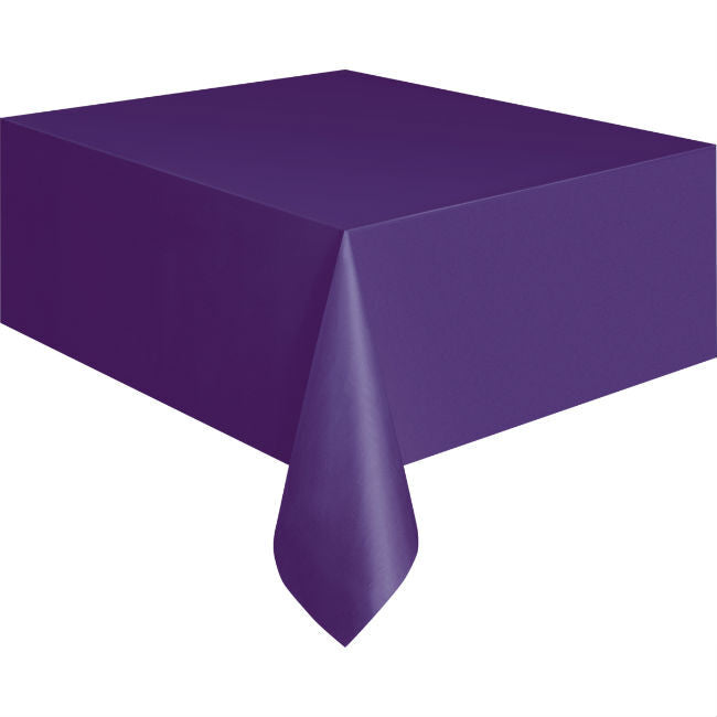 1 PLASTIC TABLECOVER DEEP PURPLE 54X108"