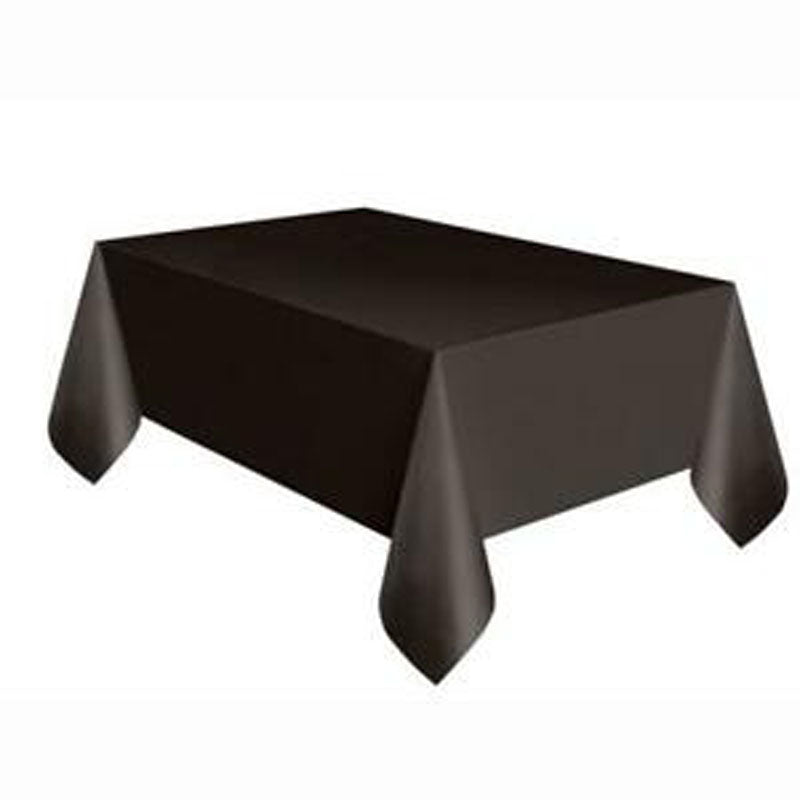 1 PLASTIC TABLECOVER BLACK 54X108"