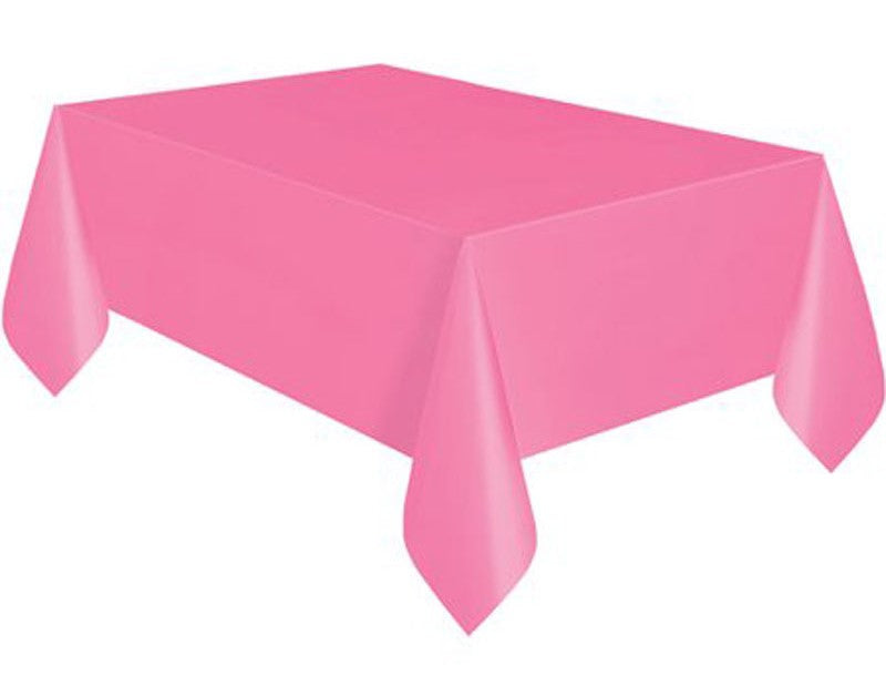 1 PLASTIC TABLECOVER HOT PINK 54X108"