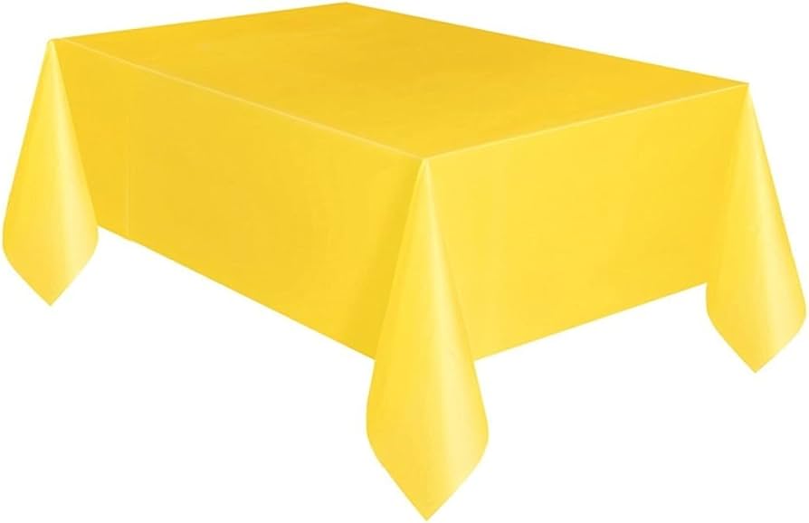 1 PLASTIC TABLECOVER SUN YELLOW 54X108"