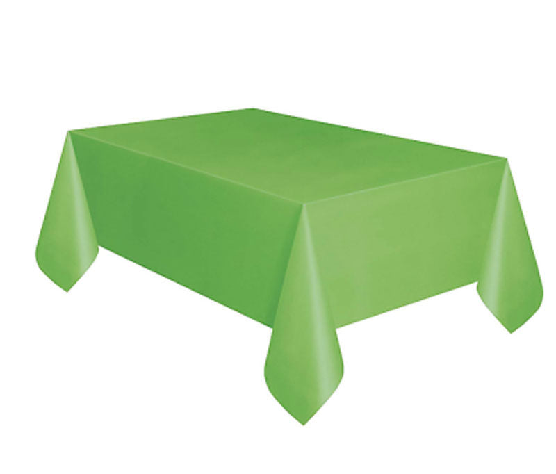 1 PLASTIC TABLECOVER LIME GREEN 54X108"