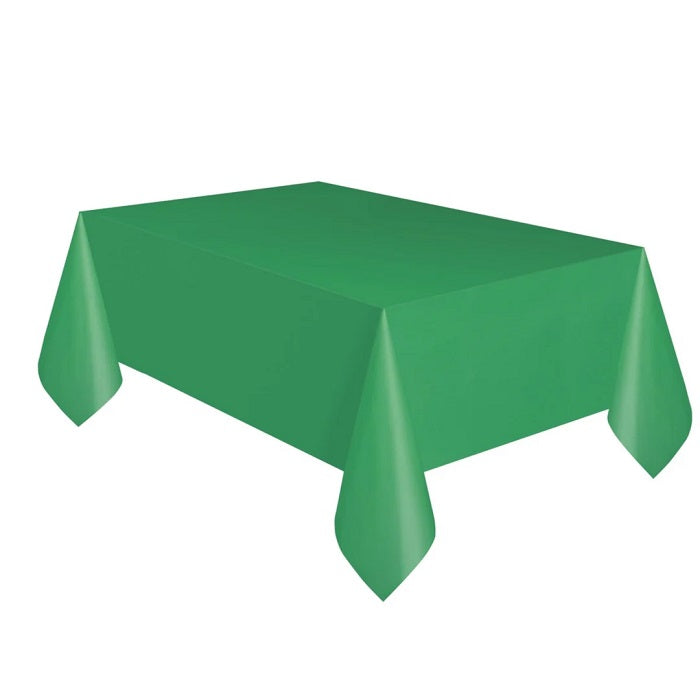 1 PLASTIC TABLECOVER EMERALD GREEN 54X10"