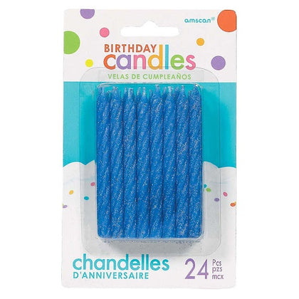 Candle Large Spiral Blue