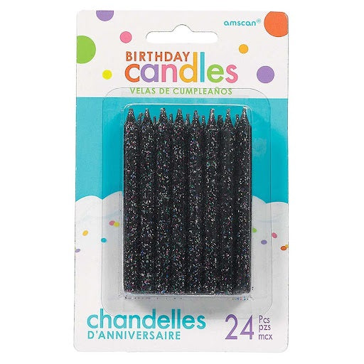 Candle Large Glitter Black