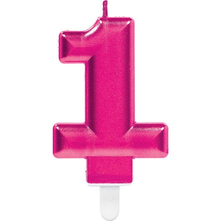 Candle Pink W Holder Number 1