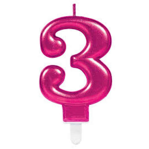 Candle Pink W Holder Number 3