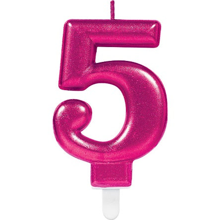 Candle Pink W Holder Number 5