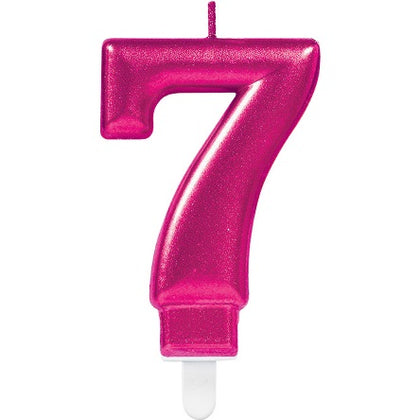 Candle Pink W Holder Number 7