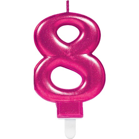 Candle Pink W Holder Number 8