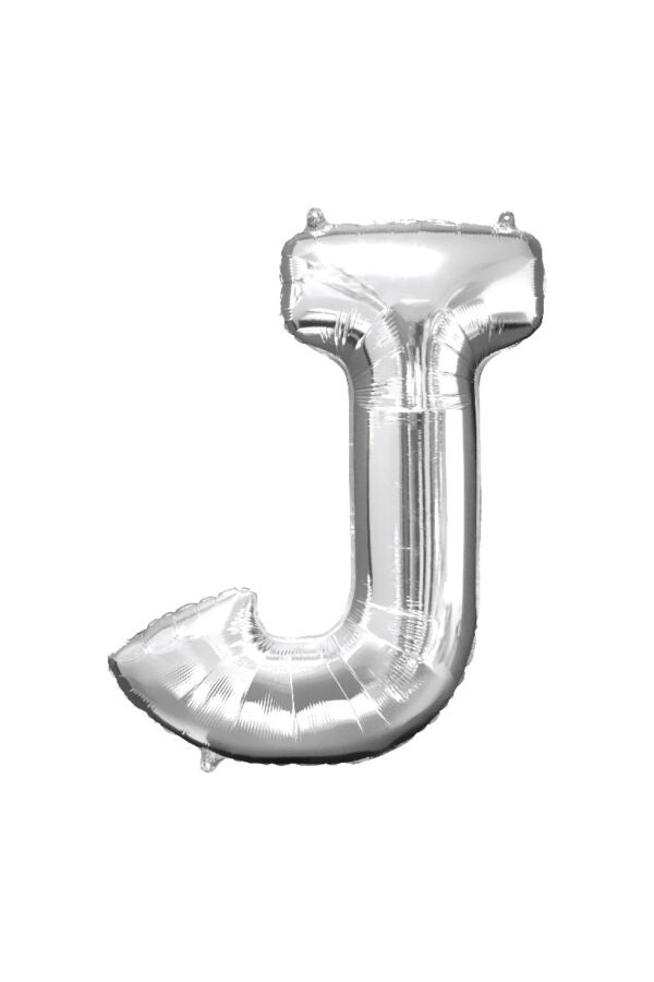Balloon Letter J Silver