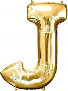 Balloon Letter J Gold
