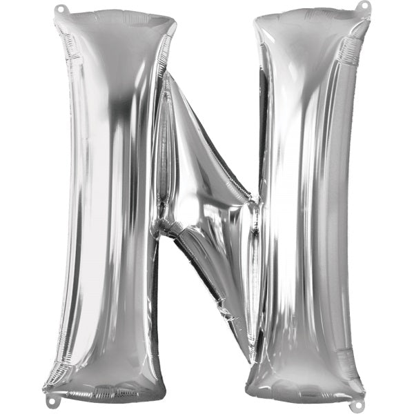 Balloon Letter N Silver