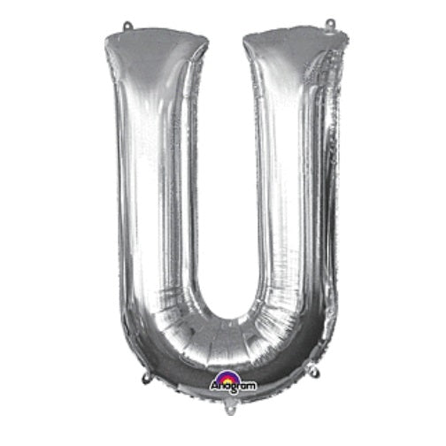 Balloon Letter U Silver