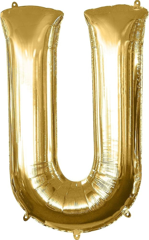 Balloon Letter U Gold