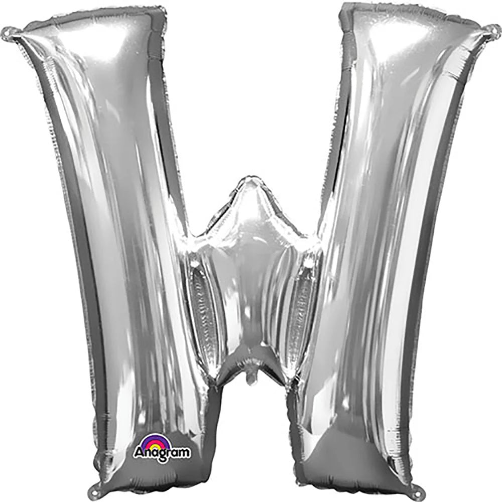 Balloon Letter W Silver