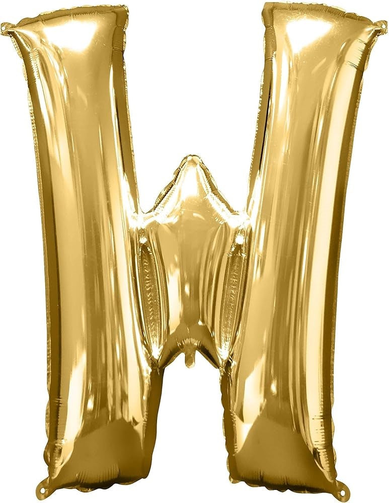 Balloon Letter W Gold