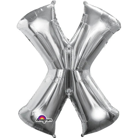 Balloon Letter X Silver