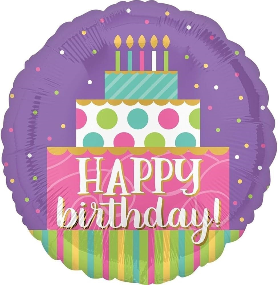 Balloon Birthday Cake Swirls 18 inch