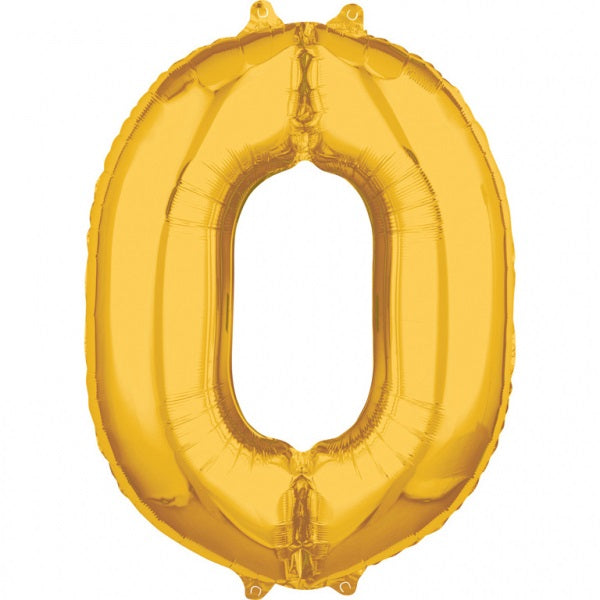 Balloon Number 0 Gold 26 inch