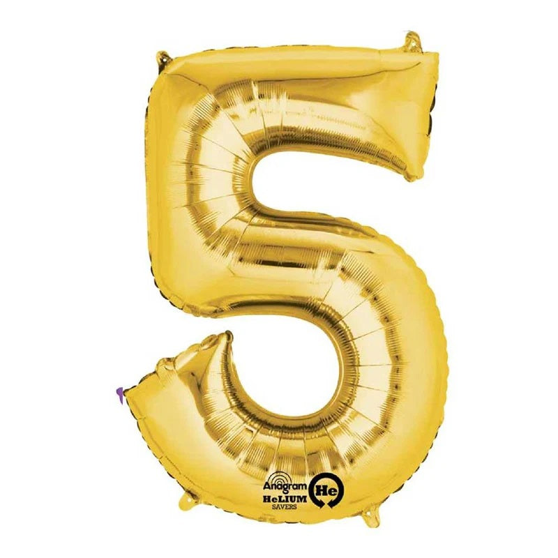 Balloon Number 5 Gold 26 inch