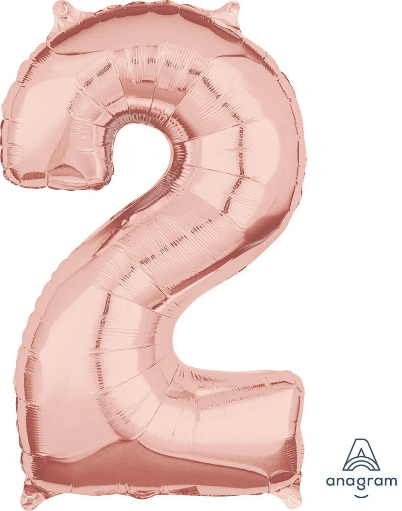 Balloon Number 2 Rose Gold 26 inch