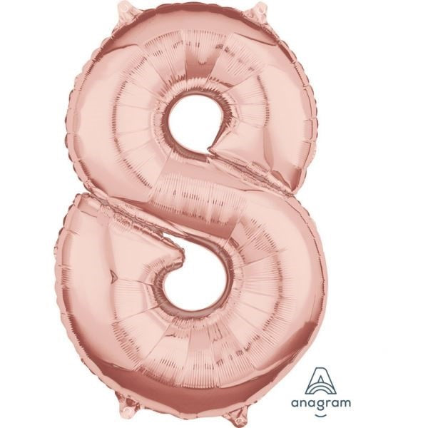 Balloon Number 8 Rose Gold 26 inch