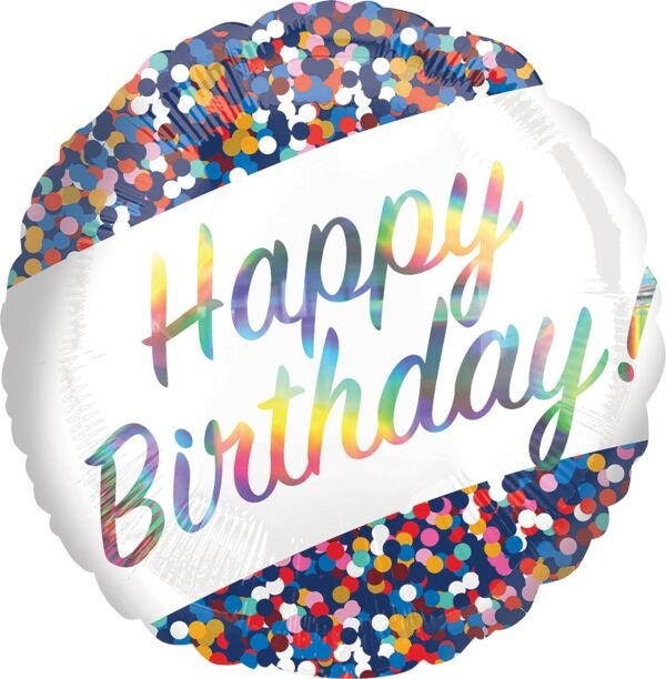 Balloon Inredescent Bday Confetti 18 inch