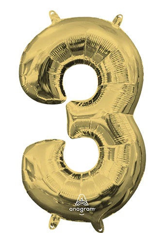 Balloon Number 3White Gold 16 inch