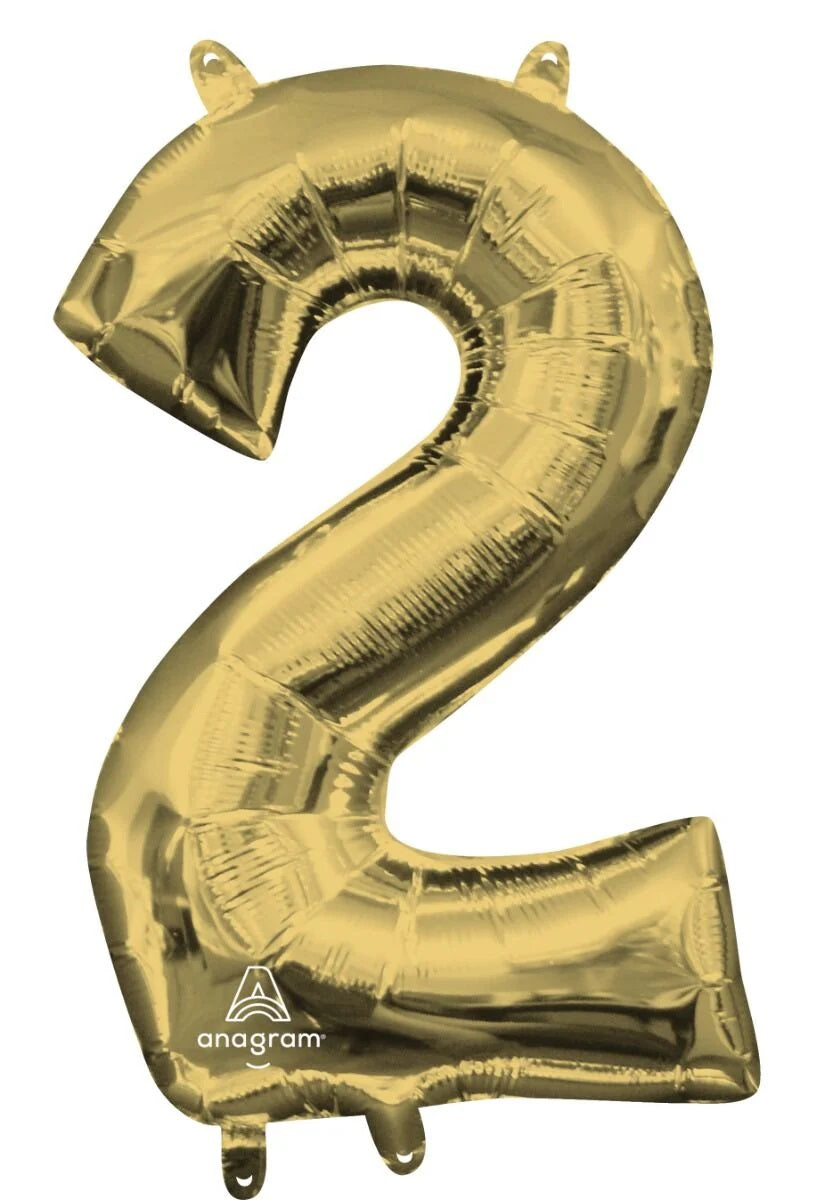 Balloon Number 2 White Gold 16 inch