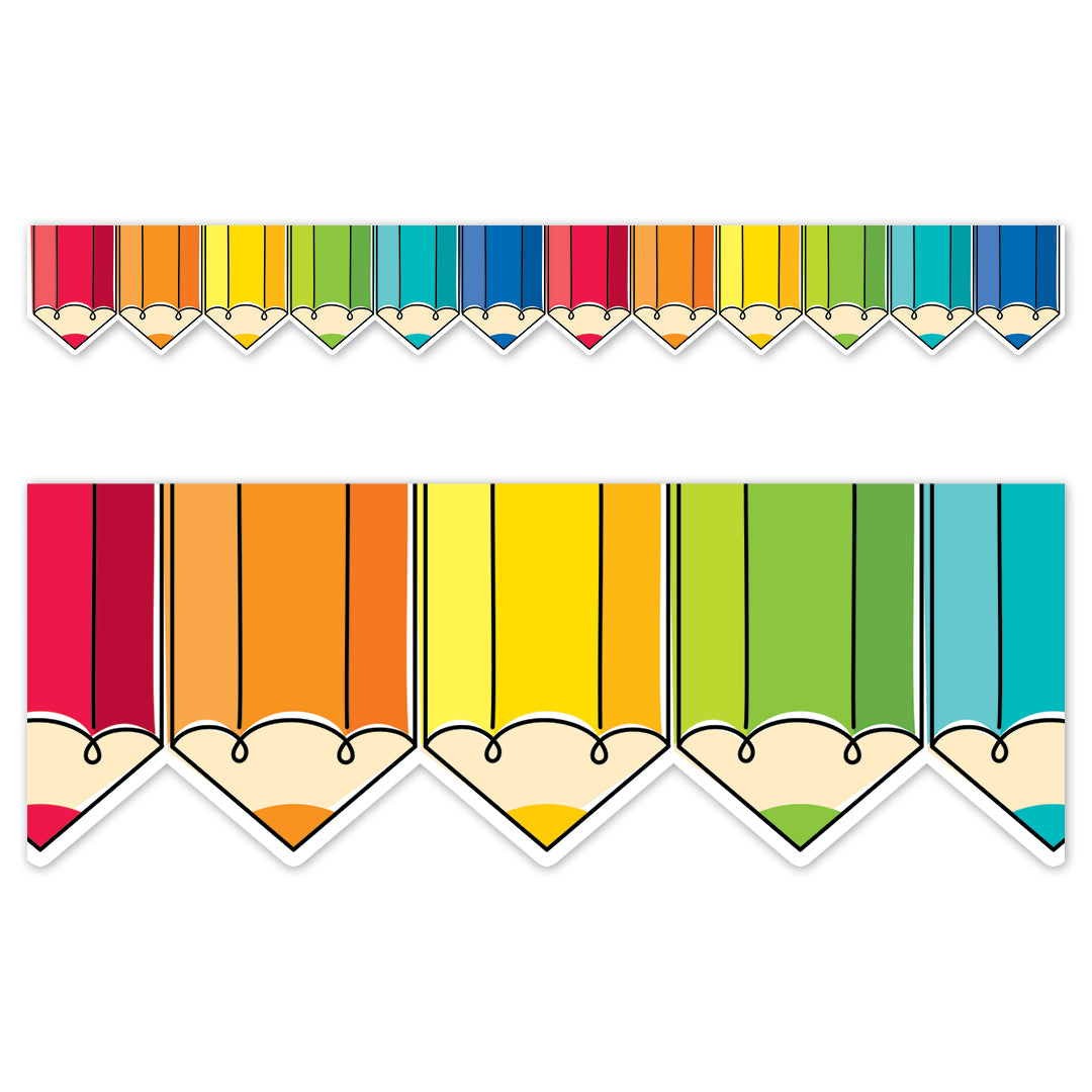 Boarder Colorful Doodle Pencils