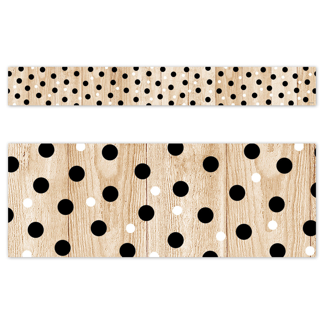 Boarder Polka Dots On Wood