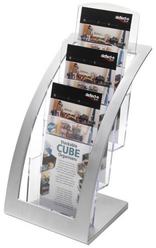 Brochure Holder 1/3 A4 3-Tier Silver