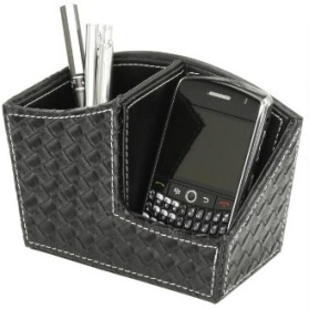 Mobile & Pen Holder Leather Brown