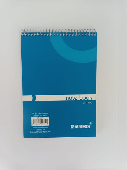 Note Book Lined 60Sh. B6 170X120Mm Spiral