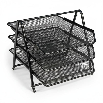 Mesh Paper Tray A4 3-Tier Black