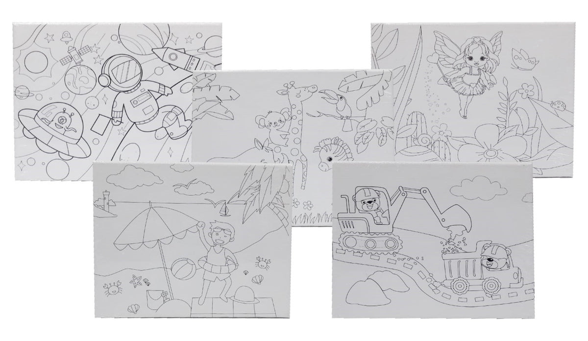 Canvas Printed 280G Stretched 25*30Cm W/6 Acrylic Paints 6Ml+Brush 2Pc+Glitter 2Pcs