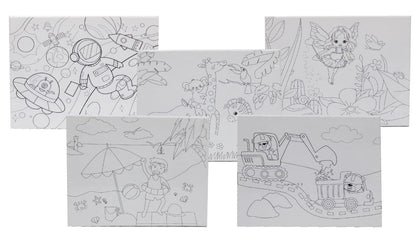 Canvas Printed 280G Stretched 25*30Cm W/6 Acrylic Paints 6Ml+Brush 2Pc+Glitter 2Pcs