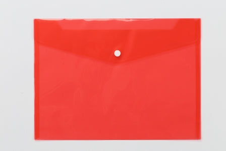 Envelop Clear File W/Button Red A4