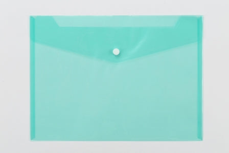 Envelop Clear File W/Button Green A4