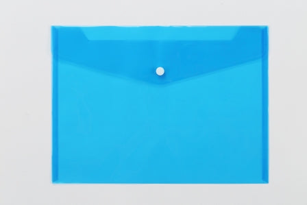Envelop Clear File W/Button Blue A4