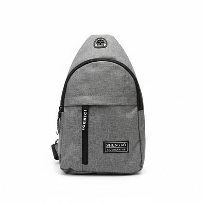Sling Bag Grey With Earphone Pocket