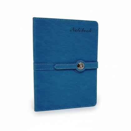 Leather Notebook A5 Lined With Lock Blue/Black 120Sheets-80Gr