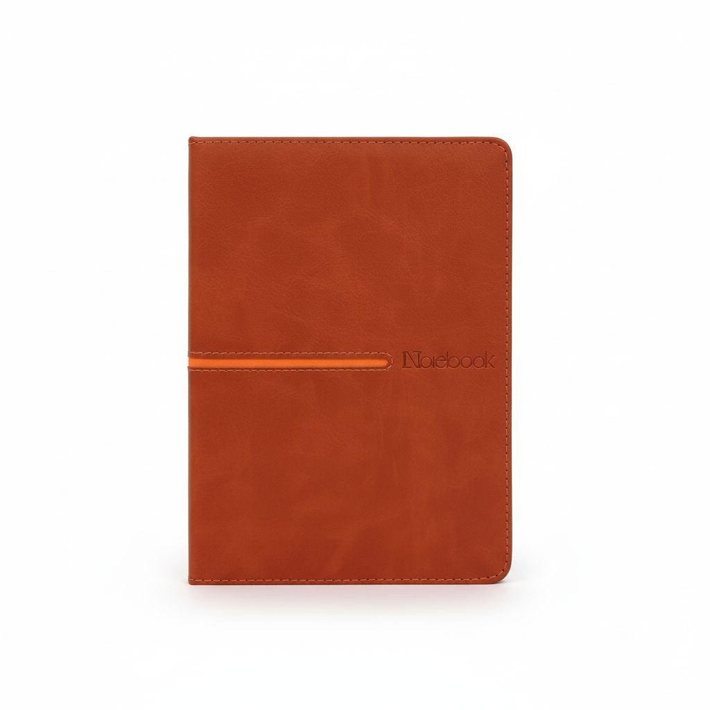 Leather Notebook A5 Lined Light Brown 120Sheets-80Gr