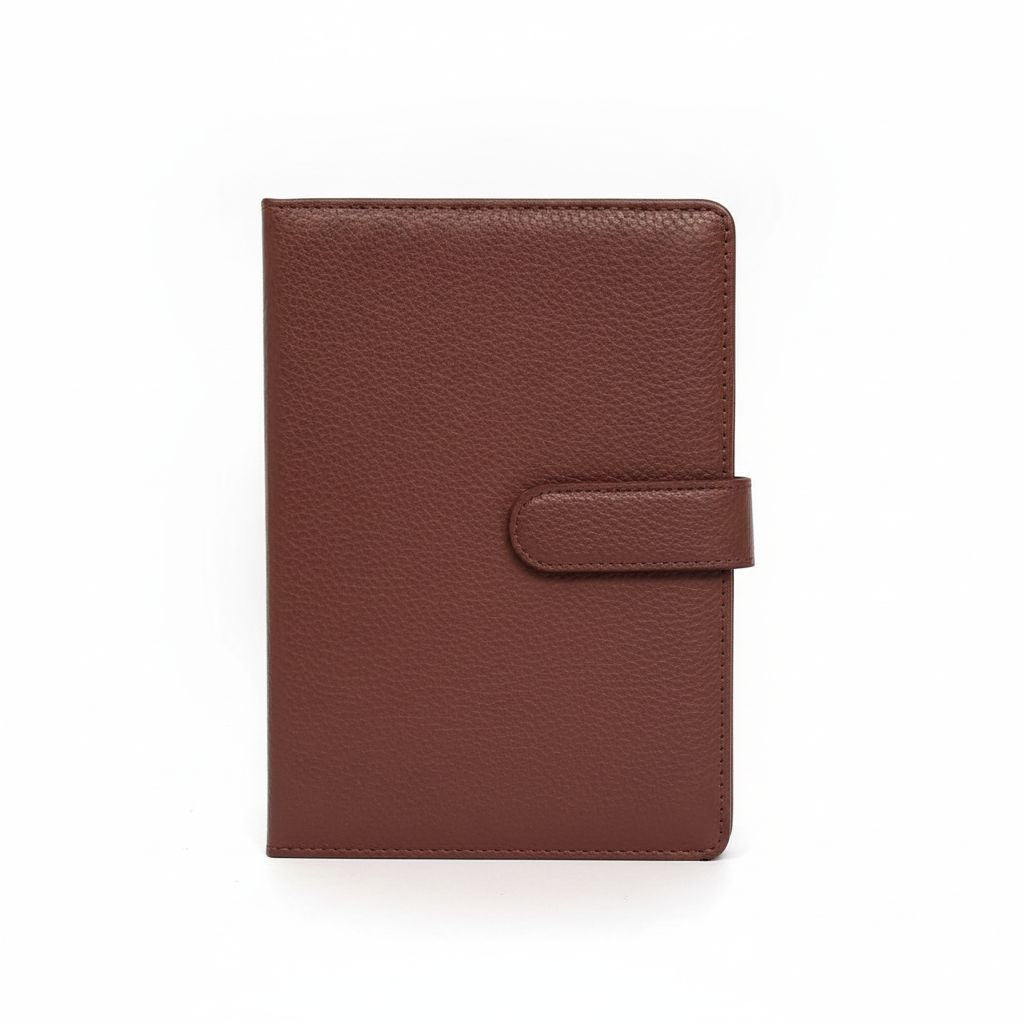 Leather Notebook A5 Lined W/Pen Holder Brown 120Sheets-80Gr