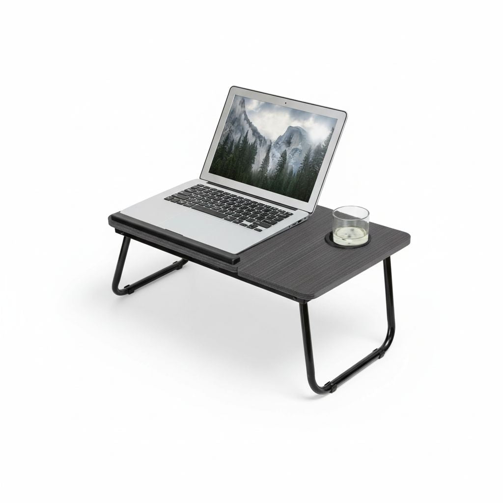 Laptop Table Stand For Bed&Sofa Wood Adjustable Black