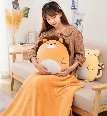 Pillow And Blanket Bear Shape Orange