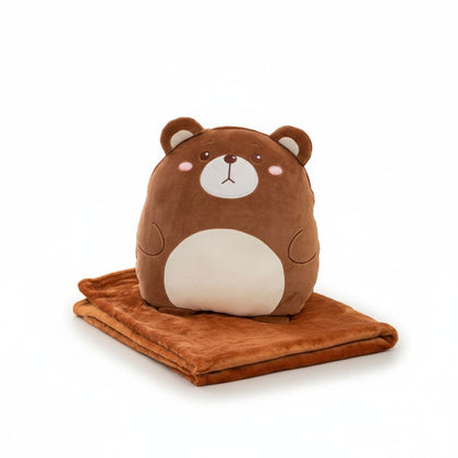 Pillow And Blanket Mouse Shape Camel Color