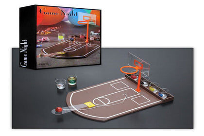 Basketball Drinking Board Game with 6 Shot Glasses & Ball