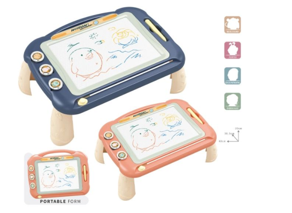 Erasable Magnetic Drawing Board With 4 Legs  48X36X20Cm Dark Blue